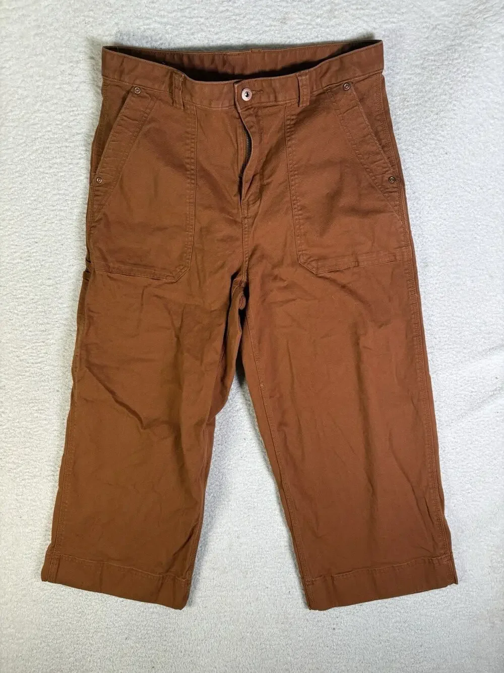 Duluth Flex Fire Hose Pants Womens 12 32x23 Burnt Orange Wide Leg Hiking Camping
